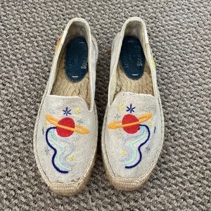 Soludos X Lockhart Embroidery Outer Space Smoking Slipper Size 6